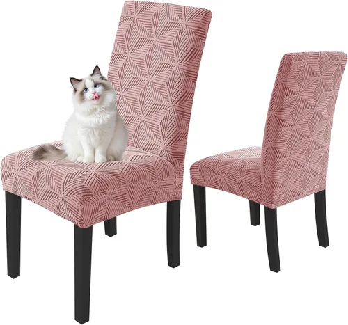 Vista 17 de YEMYHOM Funda elástica para silla con respaldo de 1 pieza con diseño jacquard más reciente, funda para silla con respaldo antideslizante, protector