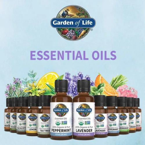 Vista 8 de Garden of Life Aceite Esencial, Lavanda 1 fl oz (30 mL), 100% Orgánico USDA & Puro, Limpio, Sin Diluir y Sin OMG - para Difusor, Aromaterapia