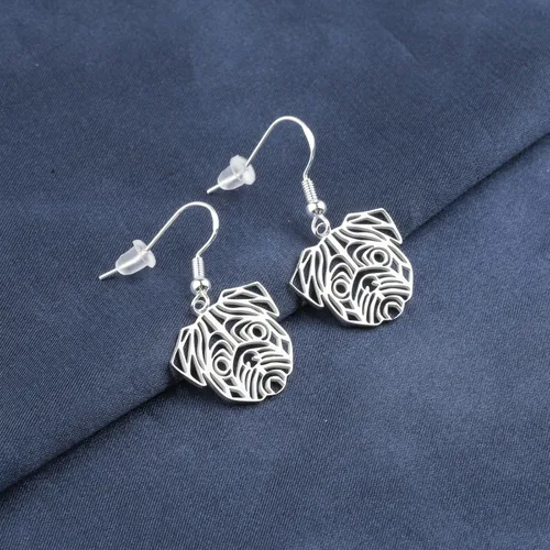 Vista 3 de CENWA Pendientes Bulldog Inglés Bulldog Joyería Bulldog Inglés Bulldog Accesorios Bulldog Colgante Pendientes