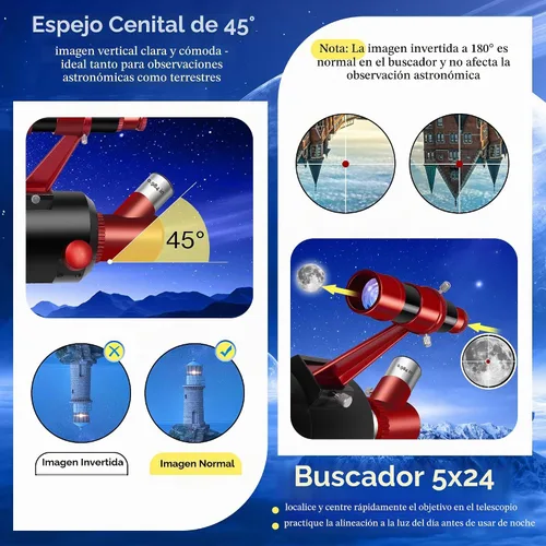 Vista 8 de UncleHu Telescope for Adults High Powered,90mm Aperture 550mm Refractor Blcak y rojo