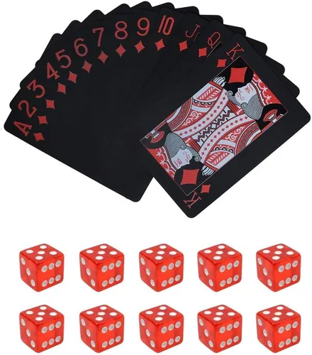 Vista 10 de Juegos de cartas de póquer, juegos de dados de mesa de póquer, de PVC, apilables, de grado AAA, precisión de casino, dados con bordes y esquinas