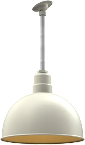 Vista 13 de Steel Lighting Co. Colgante de cuenco rosa Lámpara montada en el techo Cúpula de 15 pulgadas vástago de 12 pulgadas Estilo granero de acero