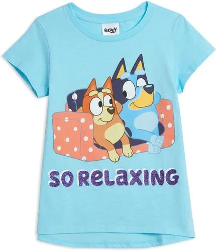Vista 6 de Bluey Paquete de 3 camisetas de manga corta para niñas para verano, paquete de 3 camisetas de algodón para niñas