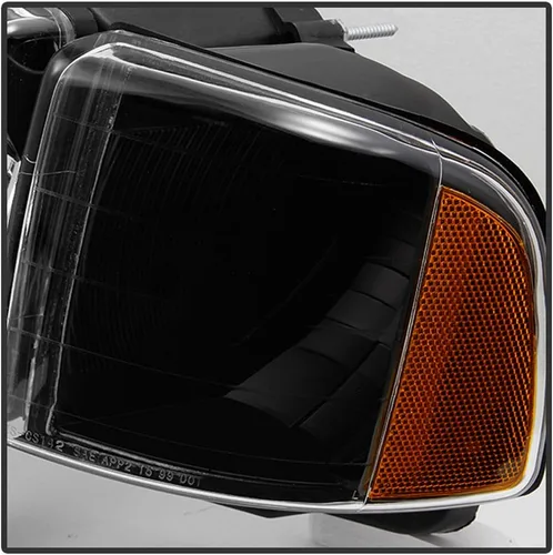 Vista 5 de ACANII - Para 1999 2000 2001 Dodge Ram 1500 Sport Modelo Negro Faros con Luces de Esquina Par Izquierdo+Derecha