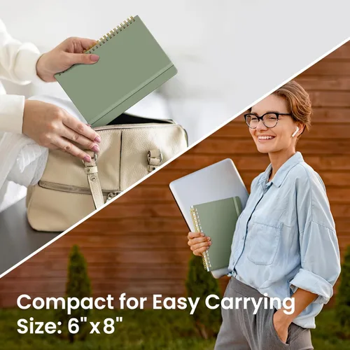 Vista 6 de Cuaderno rayado en espiral para mujeres y hombres, 140 páginas, cuaderno de tapa dura con rayas universitarias para trabajo y toma de notas, diarios