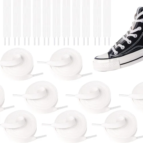 Vista 3 de Bercoor 10 pares de cordones planos para zapatos deportivos de 47 pulgadas para zapatillas de deporte, zapatos de patín, botas y zapatos deportivos