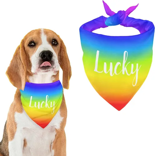 Vista 42 de Bandana personalizada para perro con nombre de poliéster, bandana personalizada para perro, triángulo, bufanda personalizada para mascotas