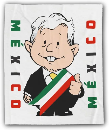Vista 7 de MEXICANDOO AMLO - Manta de terciopelo con estampado de dibujos animados Amlito en un lado, manta ligera de felpa (Frazada de AMLO Cobija), tamaño 50