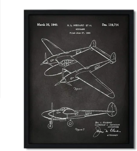 Vista 58 de Andaz Press Póster de decoración de pared con estampado de patente de pizarra, 8.5 x 11 pulgadas, aviones, trenes, automóviles, póster de patente
