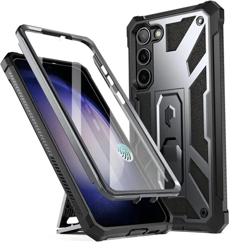 Vista 9 de Poetic Spartan - Funda para Samsung Galaxy S23+ Plus 5G de 6.7 pulgadas, protector de pantalla integrado funciona con identificación de huellas Azul