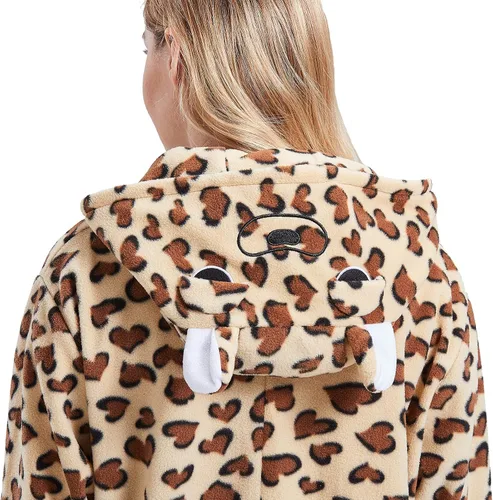 Vista 7 de Pijama mameluco para adultos, disfraz unisex de animales de Halloween, ropa de dormir para hombres y mujeres, traje de cosplay cómodo y divertido