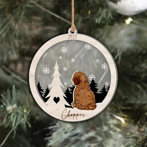 Vista 11 de Nazenti Adorno de Navidad conmemorativo personalizado, regalo personalizado de recuerdo de perro, condolencias por pérdida de mascotas, sabueso