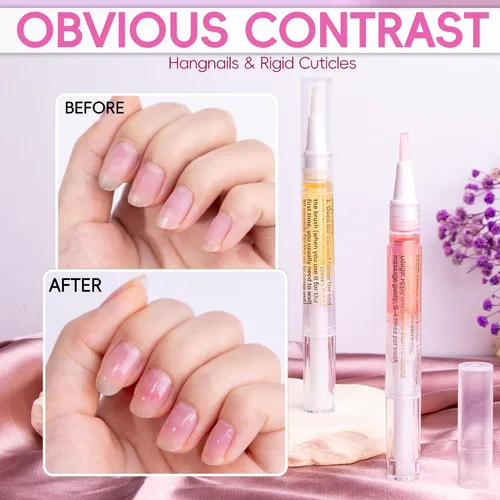 Vista 5 de 2 bolígrafos de aceite de cutícula para uñas, bolígrafo de aceite de uñas para cuidado de uñas, aceite de cutícula para uñas con lima de uñas Sabor