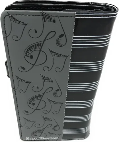 Vista 3 de Shag Wear Billetera grande para mujer de piel vegana sintética de 7 pulgadas, Gris, Moderno