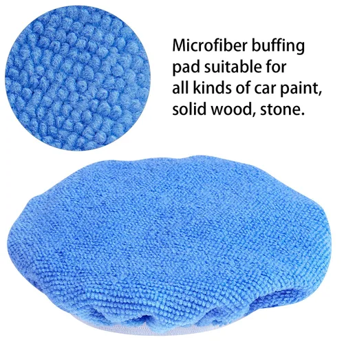 Vista 4 de Paquete de 10 almohadillas pulidoras de automóvil (5 a 6 pulgadas) cubierta de almohadilla de pulido de microfibra suave Soft Microfiber Buffing