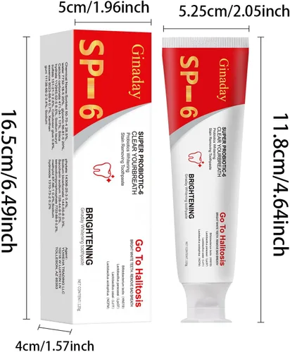 Vista 6 de Pasta de dientes probiótica SP-6, cuidado de limpieza profunda, pasta dental ultra blanqueadora de aliento fresco.