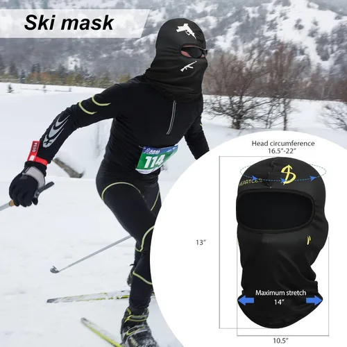 Vista 6 de Máscara facial de punto de un solo agujero para la cabeza, protección solar, pasamontañas, máscara de esquí, paquete de máscara para ciclismo