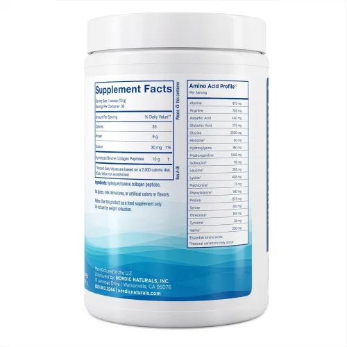 Vista 2 de Nordic Naturals Nordic Beauty - Péptidos de colágeno, sin sabor, 10.6 onzas, suplemento de colágeno para la salud y elasticidad de la piel