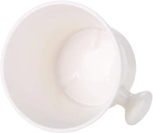Vista 8 de Tazón de jabón de afeitar de plástico de 2 colores Tazón de jabón de afeitar de espuma Tazón de crema con mango pequeño Tazón de afeitar
