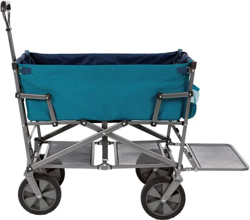 Vista 2 de MacSports Carritos de Dos Pisos Resistentes Plegables para Exteriores Carrito Plegable Portátil Ligero Carrito Utilitario, Carrito Deportivo Todo