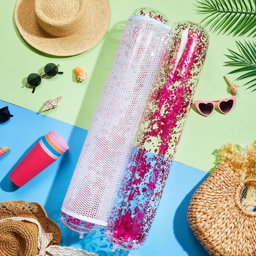 Vista 5 de Sratte Flotador de piscina con purpurina, hamaca de agua para piscina, tumbonas inflables para piscina, flotadores de agua multiusos para adultos