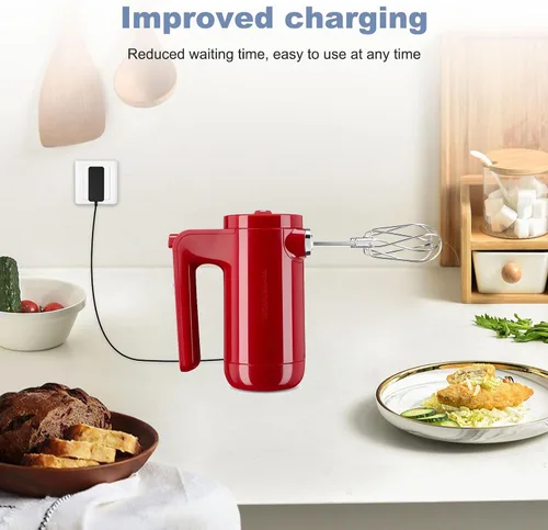 Vista 3 de Cargador compatible con la ayuda de cocina Mezclador KHMB732 KHBBV53 KHBBV83 Serie Reemplazo Inalámbrico 7 Velocidad Mezclador de mano KHMB732BM