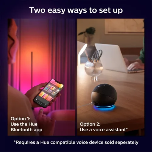 Vista 12 de Philips Hue Lámpara de pie inteligente Signe, color blanco - Luz LED de ambiente blanco y color cambiante - 1 paquete - Interior - Control