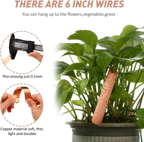 Vista 3 de Hotop 30 etiquetas de cobre para plantas de 4.5 pulgadas, etiquetas de metal para árboles, etiquetas largas para plantas de jardín, impermeables