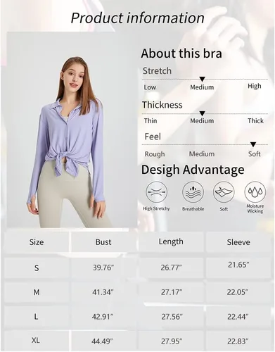 Vista 5 de Chaqueta atlética para mujer, ligera, con botones, con agujeros para el pulgar