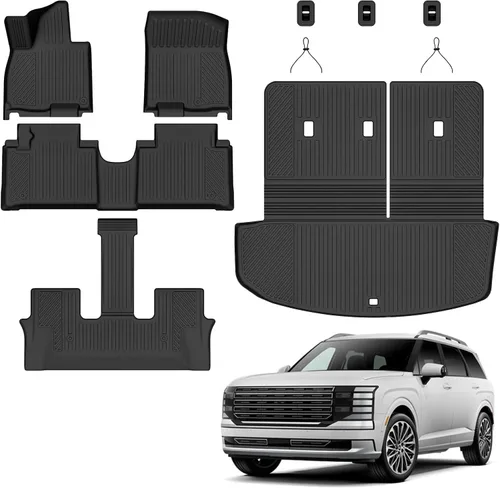 Vista 33 de Auxko Revestimiento de carga para todo tipo de clima, apto para Hyundai IONIQ 5 y 2025 IONIQ 5 N TPE 2022-2024, accesorios de alfombrilla de goma