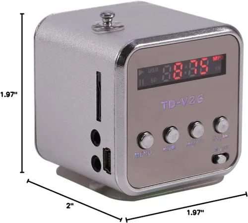 Vista 8 de FOSA Radio FM portátil y altavoz Bluetooth 5.0 2 en 1, altavoz digital música reproductor MP3/4/TF USB disco radio para exterior/interior, batería