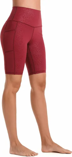 Vista 3 de Sunzel Pantalones cortos de ciclismo de 10 pulgadas, 8 y 5 pulgadas, para mujer, con bolsillos, cintura alta, para yoga, atletismo, gimnasio