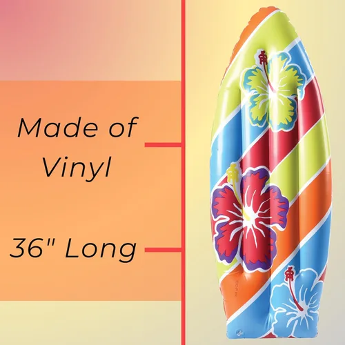 Vista 4 de US Toy One grande inflable Surf Board Luau Decoración Tema playa piscina Juguete, 36 pulgadas, Multicolor