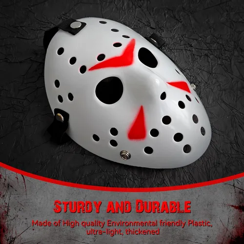 Vista 4 de Máscara de cosplay de Halloween, disfraz de Halloween, accesorios de hockey de terror