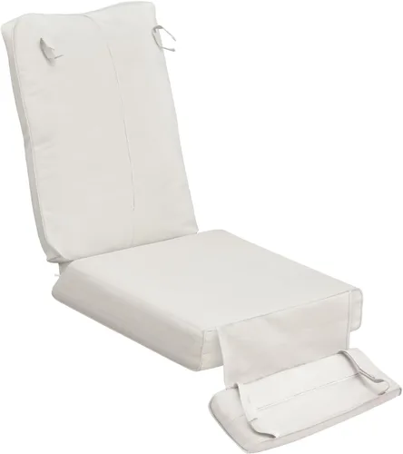Vista 9 de Cojín de repuesto reclinable para interiores y exteriores, para muebles de patio silla sofá, cojín lavable para asiento profundo, protección UV Beige