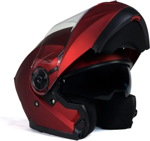 Vista 14 de Milwaukee Helmets Avanzados cascos modulares de motocicleta de cara completa para motorista con visera desplegable - XS