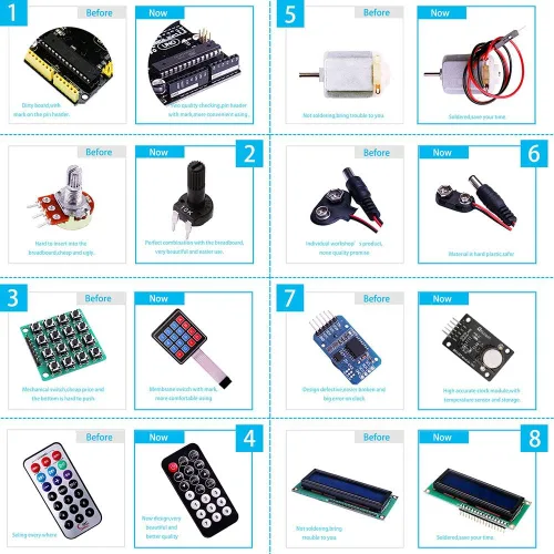 Vista 6 de Kit inicial completo para Arduino Uno R3 con tutorial (63 artículos) de Elegoo