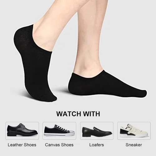 Vista 3 de 12 pares de calcetines tobilleros de corte bajo para mujeres y hombres, calcetines cortos atléticos de algodón, delgados, ligeros, clásicos