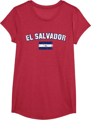 Vista 59 de EL SALVADOR Bandera Vintage Hombres Mujeres Niños Camiseta EL SALVADOR