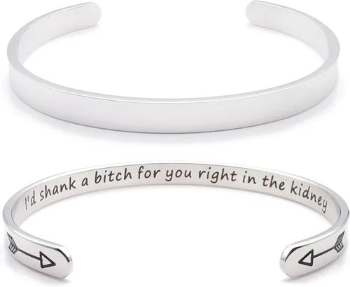 Vista 66 de Pulseras inspiradoras para mujer, joyería de acero inoxidable, con refranes, pulsera motivacional con mensaje oculto, pulseras grabadas para mejor