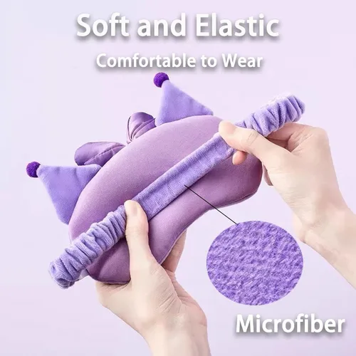 Vista 5 de Máscara de dormir Kawaii para niñas y mujeres, máscara de dormir de dibujos animados suave de felpa para niños, sombras de ojos para niños, regalos