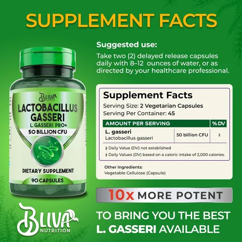 Vista 2 de BLIVA Lactobacillus Gasseri Cápsulas – L Gasseri – 50 mil millones de UFC por porción – Suplemento de L. Gasseri más alto de UFC – 90 cápsulas