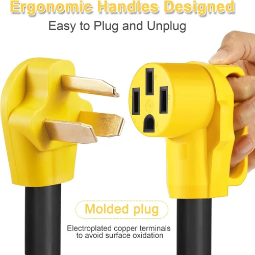 Vista 8 de Cable Adaptador de Cargador EV Compatible con NEMA 10-30P a 14-50R, 30 Amperios 3 Clavijas de Secadora a 50 Amperios 4 Clavijas EV para Carga Tesla