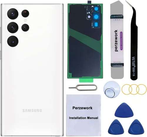 Vista 9 de Reemplazo de cristal trasero trasero para Samsung Galaxy S22 Ultra 6.8 pulgadas 5G con kit de herramientas de reparación y adhesivo preinstalado