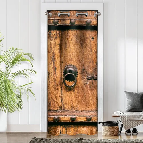 Vista 12 de Cortina de puerta para puerta, cortinas opacas de privacidad para armario y dormitorio