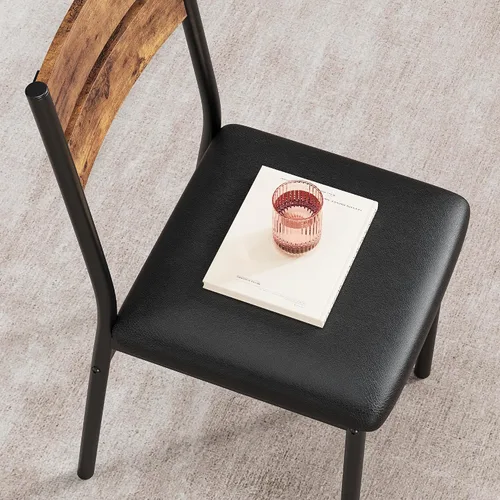Vista 6 de Juego de mesa de comedor para 4, mesa de cocina y sillas para 4, juego de mesa de comedor de cocina de 5 piezas, mesa de comedor rectangular moderna
