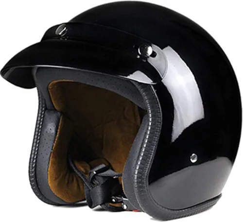 Vista 4 de Casco de motocicleta retro Harssidanzar 3/4 con cara abierta, estilo vintage para hombres y mujeres, aprobado por el Departamento de Transporte CU601