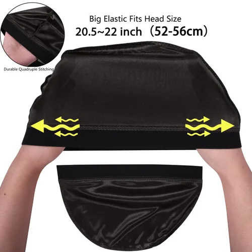 Vista 4 de 3 piezas de gorros de seda, gorro de compresión para hombres, premio 1 Durag.
