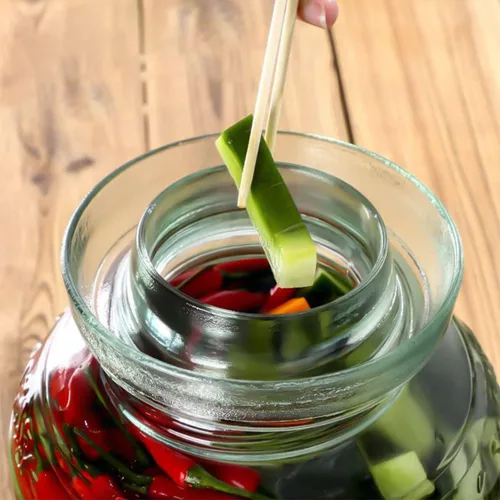 Vista 5 de ETITSA - Tarro de fermentación tradicional, boca ancha de 2,5 L, tarro de pepinillos para pepinillos chucrut Kimchi, elaboración de vino, verduras