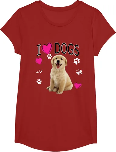 Vista 80 de Camiseta I Love Dogs - Camiseta Golden Labrador retriever, Azul Negro